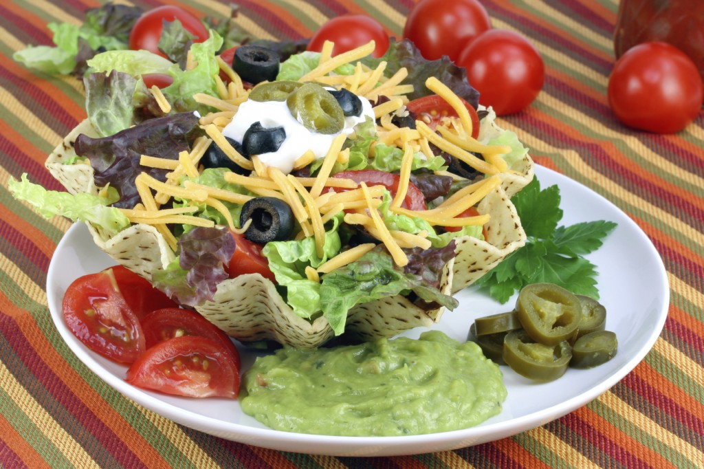 Taco Salad in Taco Bowl