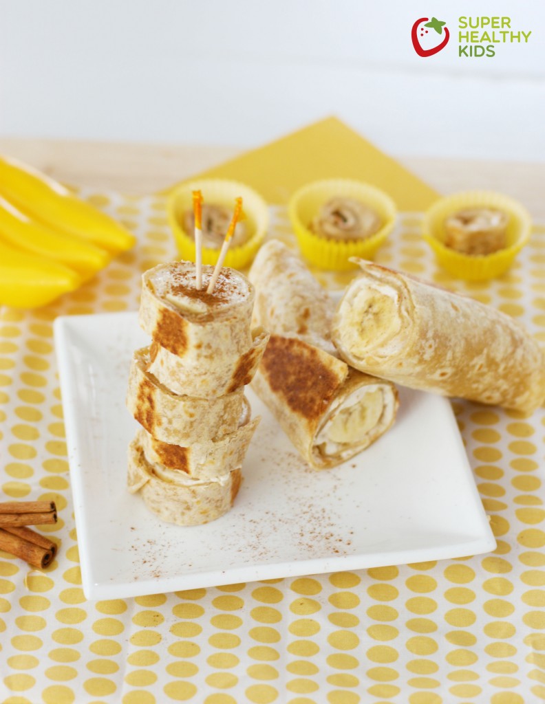 Kid-Friendly Power Breakfasts To Go Warm Banana Roll Ups - a healthy, on-the-go breakfast recipe that your kids will absolutely LOVE!