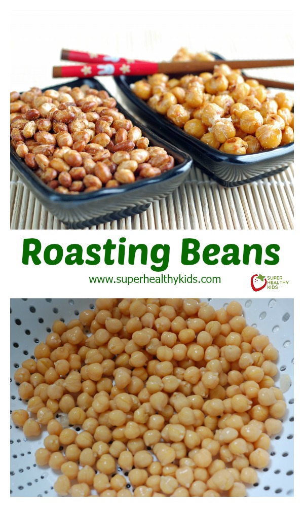 Roasting Beans. The perfect, high protein, crunchy snack! http://www.superhealthykids.com/roasting-beans/ Roasting Beans. The perfect, high protein, crunchy snack!