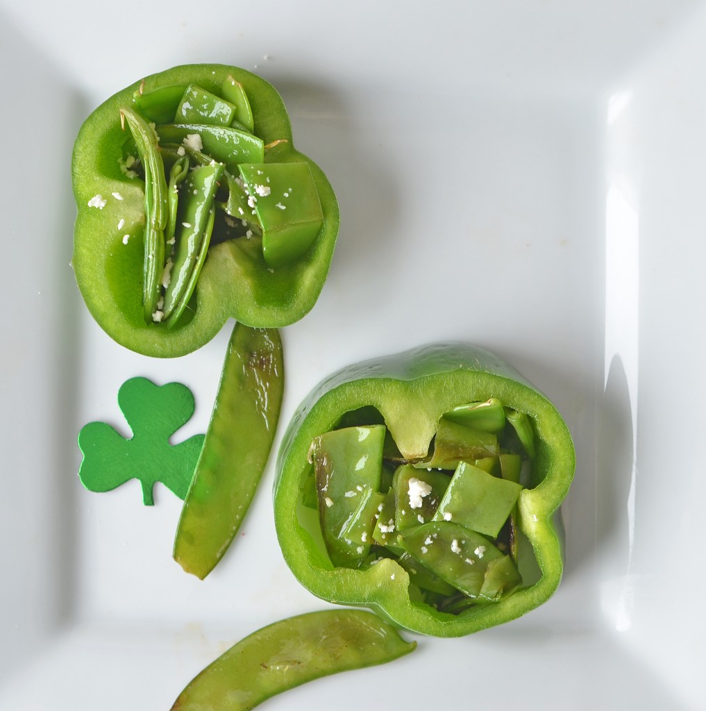 pea salad in a pepper
