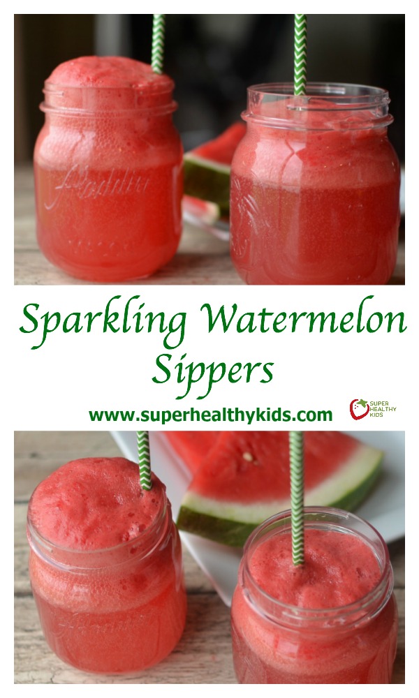 Sparkling Watermelon Sippers. Kids love this Sparkling Watermelon drink! http://www.superhealthykids.com/sparkling-watermelon-sippers/ Sparkling Watermelon Sippers. Kids love this Sparkling Watermelon drink! http://www.superhealthykids.com/sparkling-watermelon-sippers/