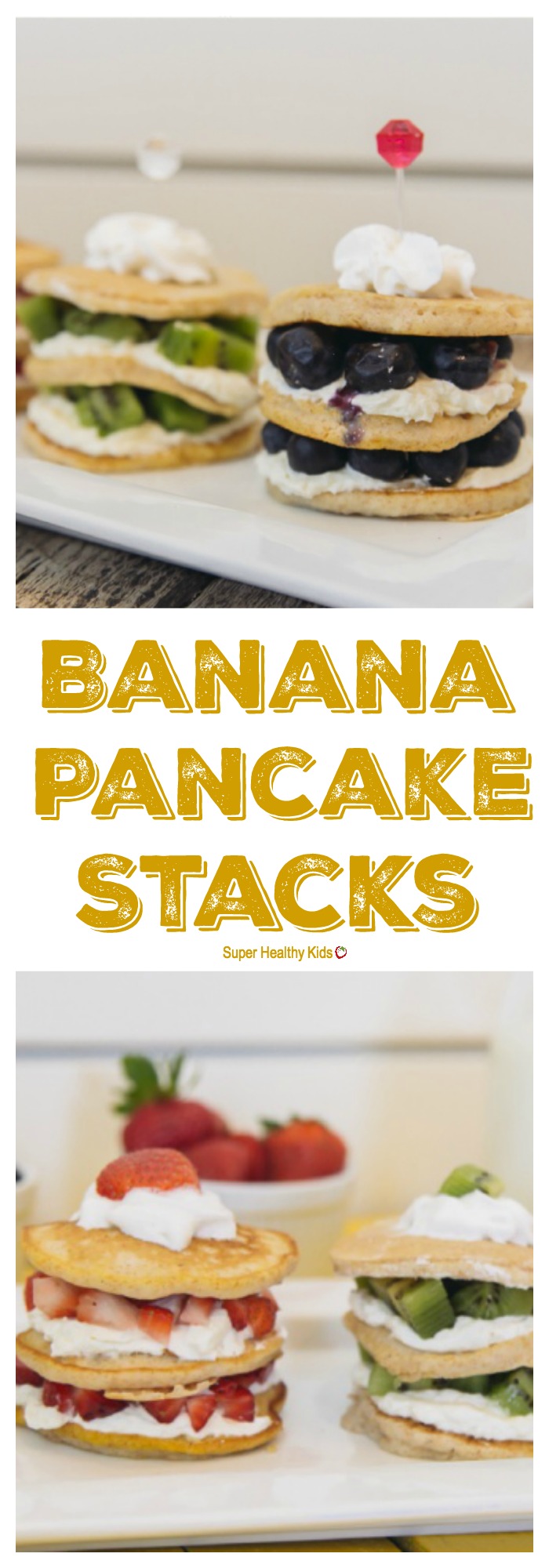 FOOD - Banana Pancake Stacks. These pancake stacks make the perfect birthday (or any day) breakfast! http://www.superhealthykids.com/banana-pancake-stacks/ FOOD - Banana Pancake Stacks. These pancake stacks make the perfect birthday (or any day) breakfast! http://www.superhealthykids.com/banana-pancake-stacks/
