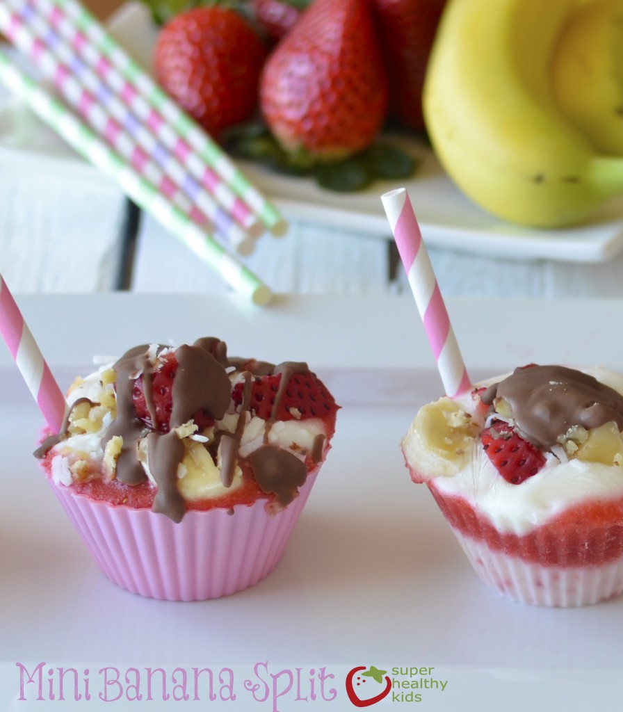 Healthy Banana Split Freezer Bites Recipe Healthy Banana Split Freezer Bites. These mini healthy banana split bites make a delicious frozen treat for kids.