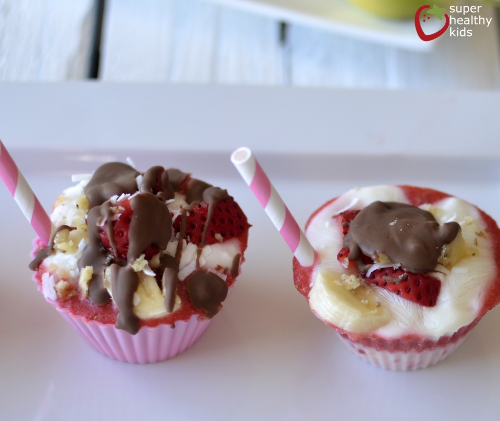 Healthy Banana Split Freezer Bites Recipe Healthy Banana Split Freezer Bites. These mini healthy banana split bites make a delicious frozen treat for kids.