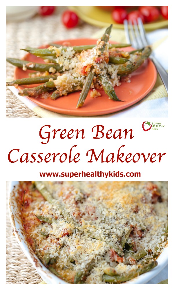 Green Bean Casserole Makeover. Not your mother's green bean casserole! www.superhealthykids.com/green-bean-casserole-makeover Green Bean Casserole Makeover. Not your mother's green bean casserole!