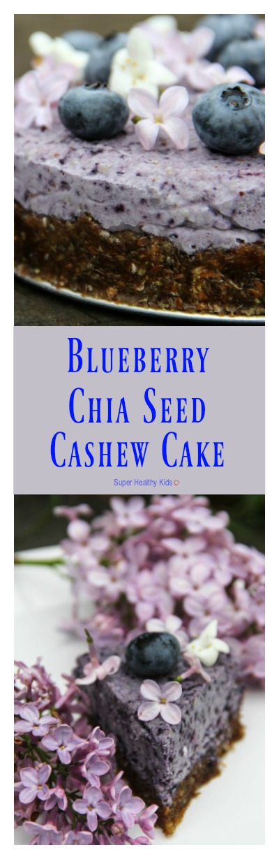 Blueberry Chia Seed Cashew Cake. A beautiful and delicious treat for any occasion. http://www.superhealthykids.com/blueberry-chia-seed-cashew-cake/ Blueberry Chia Seed Cashew Cake. A beautiful and delicious treat for any occasion. http://www.superhealthykids.com/blueberry-chia-seed-cashew-cake/