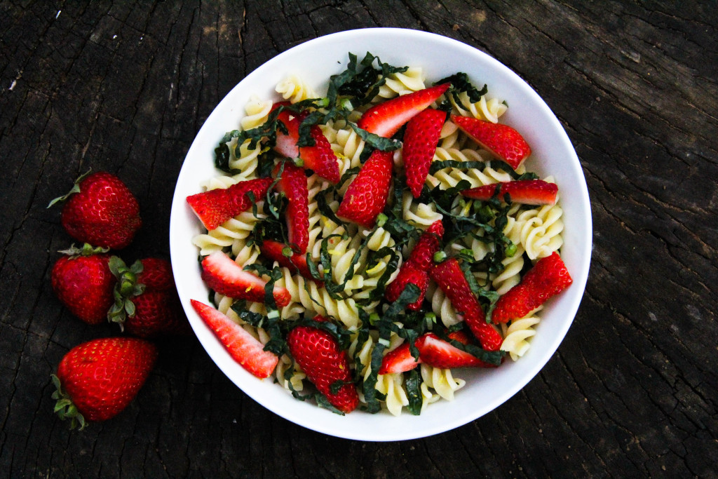 Strawberry and Kale Pasta Salad Strawberry and Kale Pasta Salad. This pasta salad is perfect for a quick lunch or dinner on those busy days!