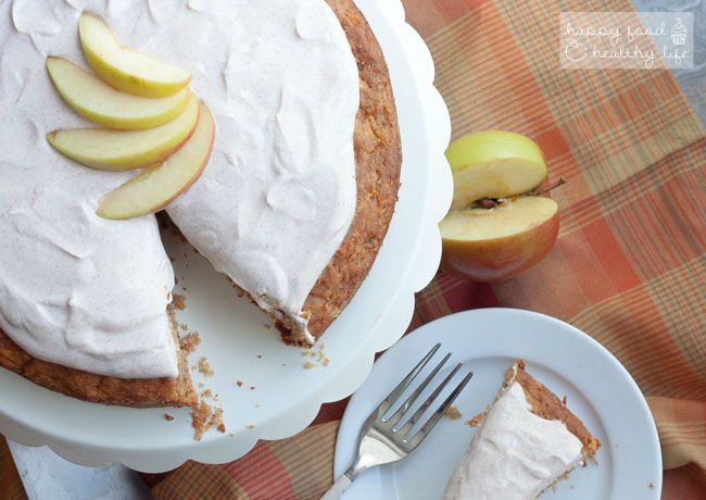 Apple Carrot Cake with Greek Yogurt Frosting Apple Carrot Cake topped with a Cinnamon Greek Yogurt - Perfect for an afternoon treat