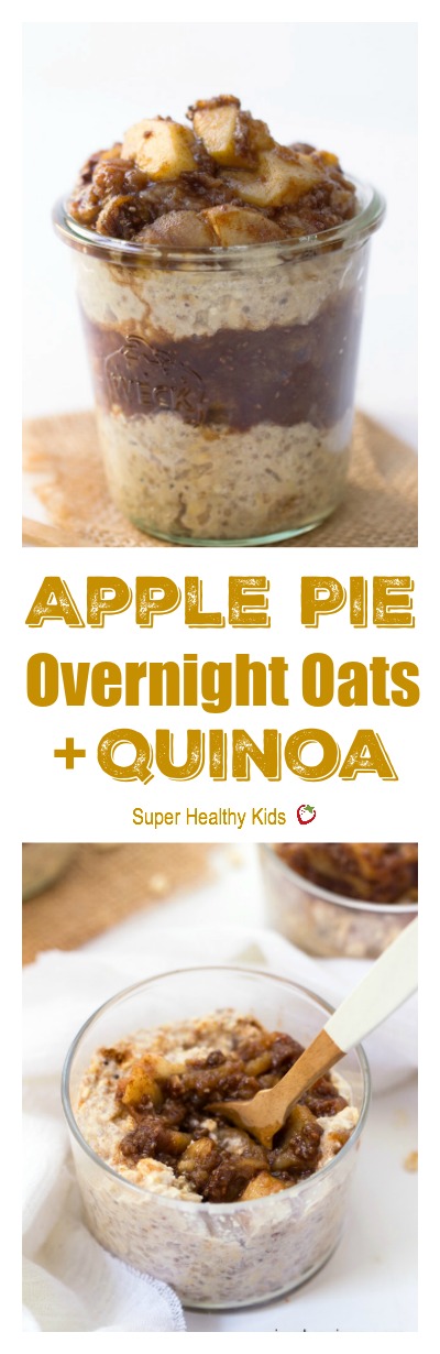 Apple Pie Overnight Oats + Quinoa - a simple, healthy and absolutely delicious way to start the day. http://www.superhealthykids.com/apple-pie-overnight-oats-quinoa/ Apple Pie Overnight Oats + Quinoa - a simple, healthy and absolutely delicious way to start the day. http://www.superhealthykids.com/apple-pie-overnight-oats-quinoa/