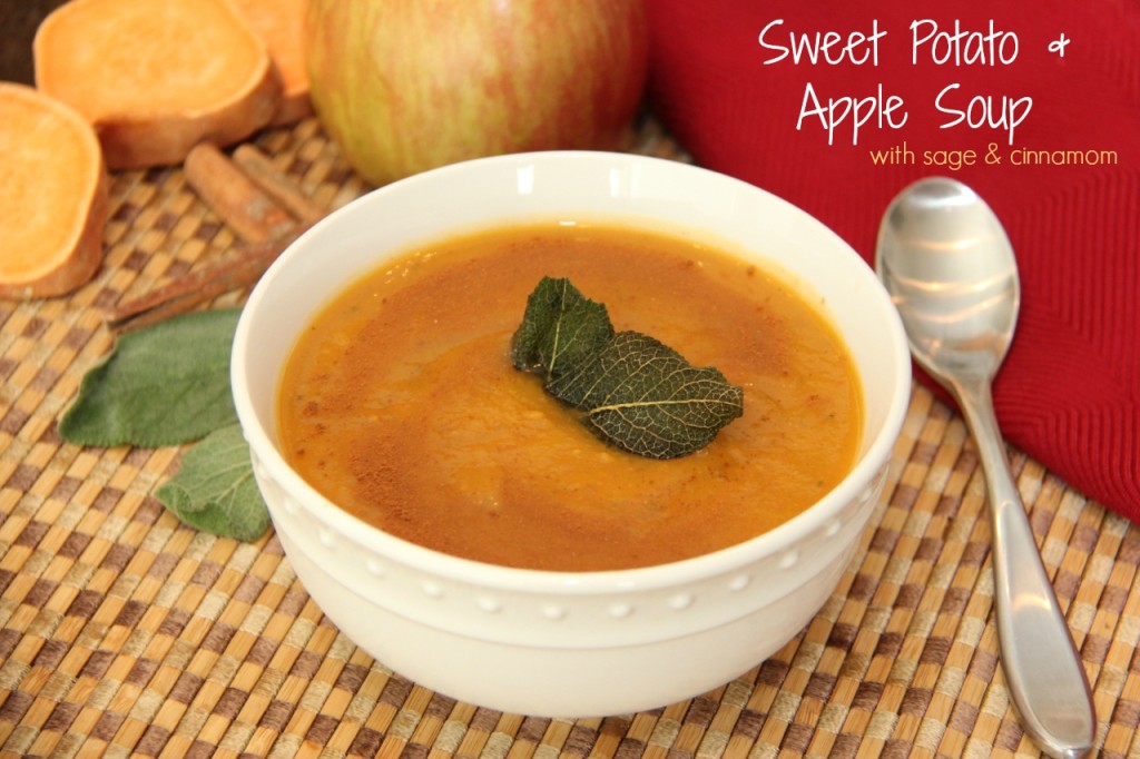 Sweet Potato and Apple Soup Recipe Sweet Potato and Apple Soup Recipe. A perfect balance of sweet and savory flavors that is gluten-free and dairy-free.