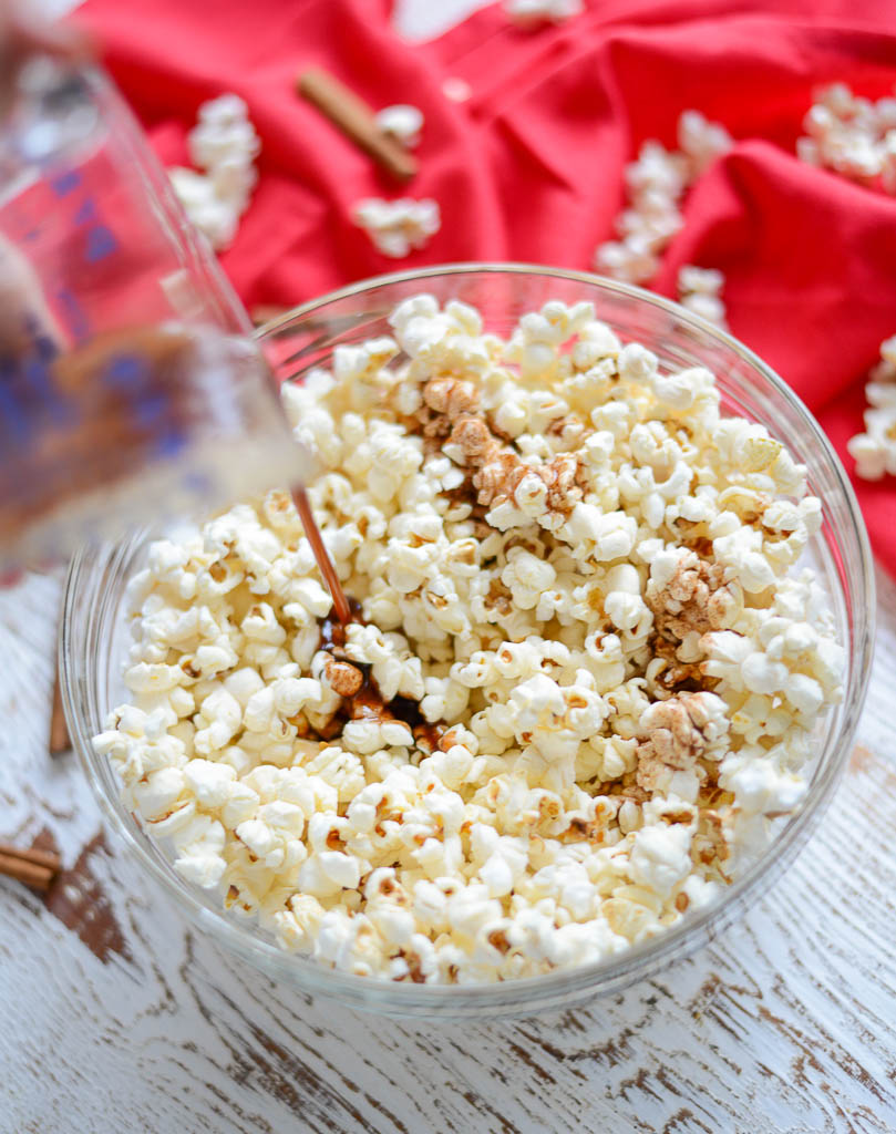 Maple Snickerdoodle Popcorn Recipe Maple Snickerdoodle Popcorn. Taste like snickerdoodle cookies, but with much less work and with more fiber and less sugar! www.superhealthykids.com