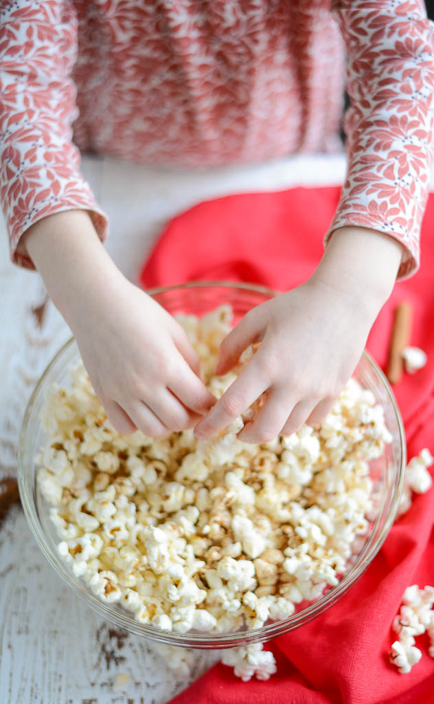 Maple Snickerdoodle Popcorn Recipe Maple Snickerdoodle Popcorn. Taste like snickerdoodle cookies, but with much less work and with more fiber and less sugar! www.superhealthykids.com