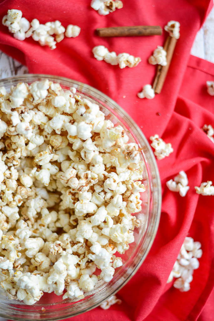 Maple Snickerdoodle Popcorn Recipe Maple Snickerdoodle Popcorn. Taste like snickerdoodle cookies, but with much less work and with more fiber and less sugar! www.superhealthykids.com