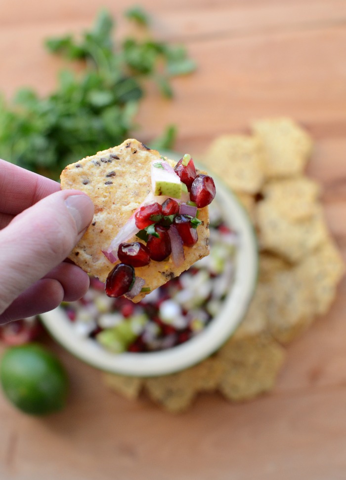 Quick and Easy Pear and Pomegranate Salsa Quick and Easy Pear and Pomegranate Salsa. These flavors combined are amazing! www.superhealthykids.com