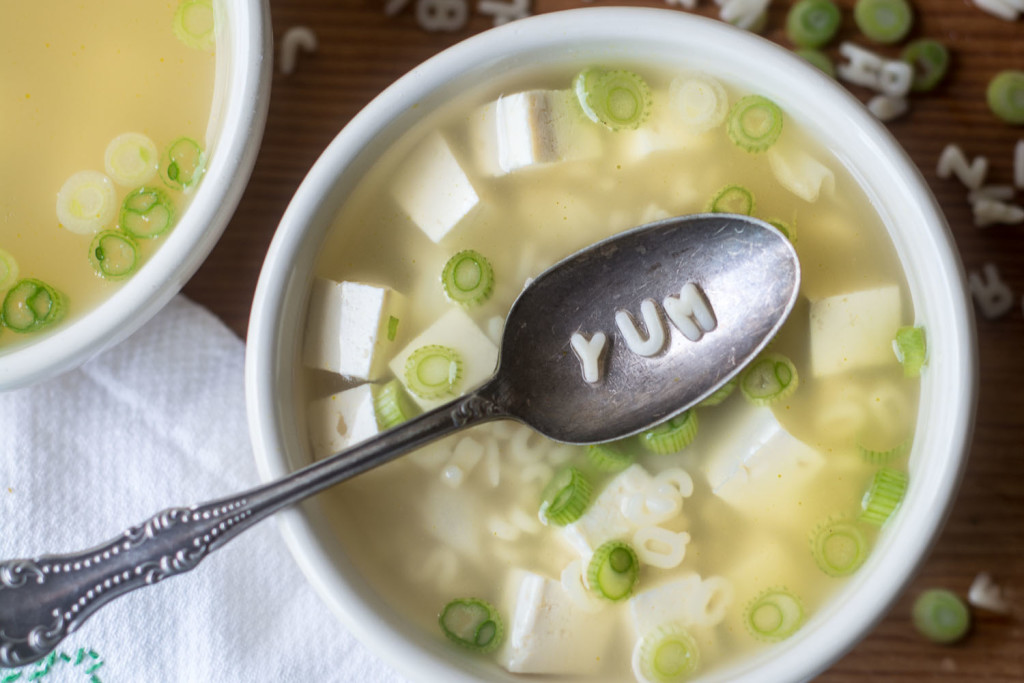 Miso Alphabet Soup Healthy and easy Miso Alphabet Soup. Introduce new flavors to your kids in a fun way! www.superhealthykids.com