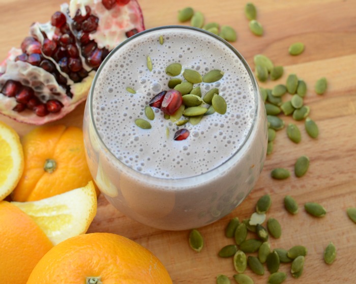 Healthy Pomegranate Orange Smoothie Healthy Pomegranate Orange Smoothie. Citrusy, sweet and amazingly refreshing! www.superhealthykids.com