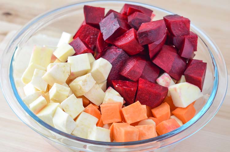 Oven Roasted Sweets and Beets Oven Roasted Sweets and Beets. A beautiful veggie side dish for your next dinner!