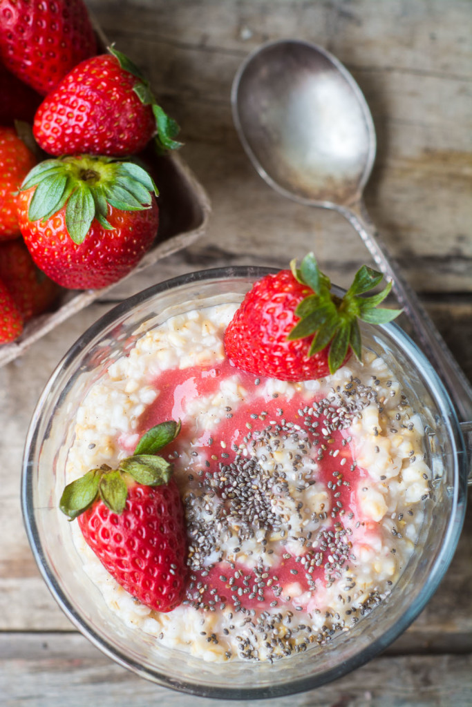 Overnight Strawberry Steel Cut Oats Overnight Strawberry Steel Cut Oats is an easy way to serve a healthy hearty breakfast on a busy morning