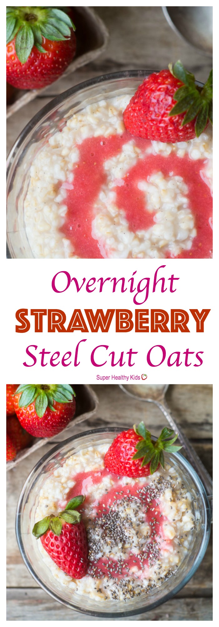 FOOD - Overnight Strawberry Steel Cut Oats. An easy, healthy breakfast made for busy mornings and hungry families! http://www.superhealthykids.com/overnight-strawberry-steel-cut-oats/ FOOD - Overnight Strawberry Steel Cut Oats. An easy, healthy breakfast made for busy mornings and hungry families! http://www.superhealthykids.com/overnight-strawberry-steel-cut-oats/