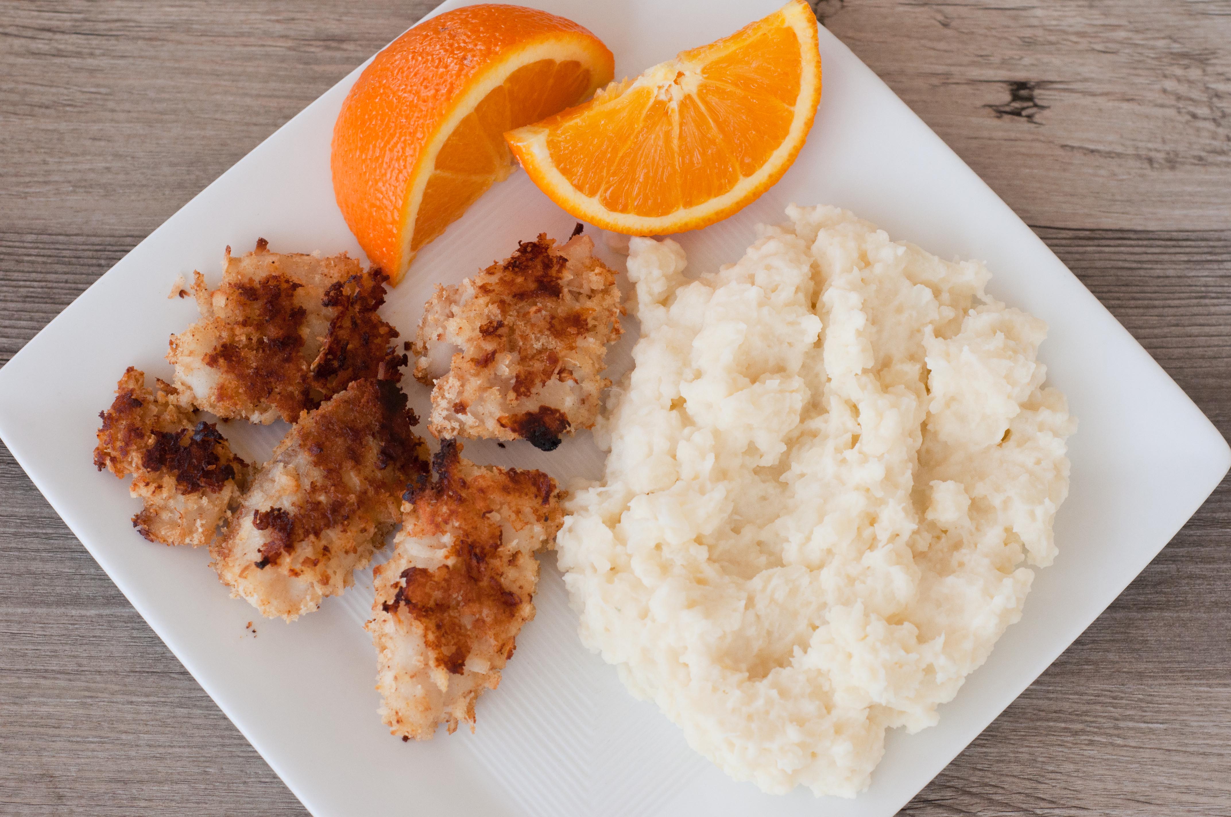 Fish Stick Dinner with Mashed PotatoCauliflower Super Healthy Kids