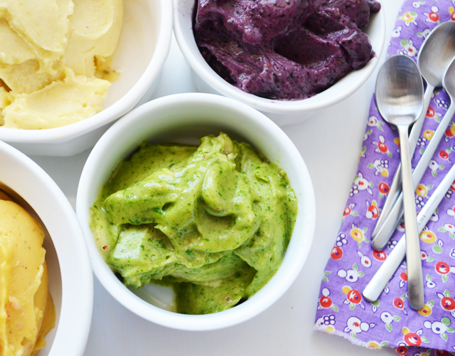 10 Ways to Push Veggies Without Being Pushy Rainbow Banana Ice Cream - Using Spinach!