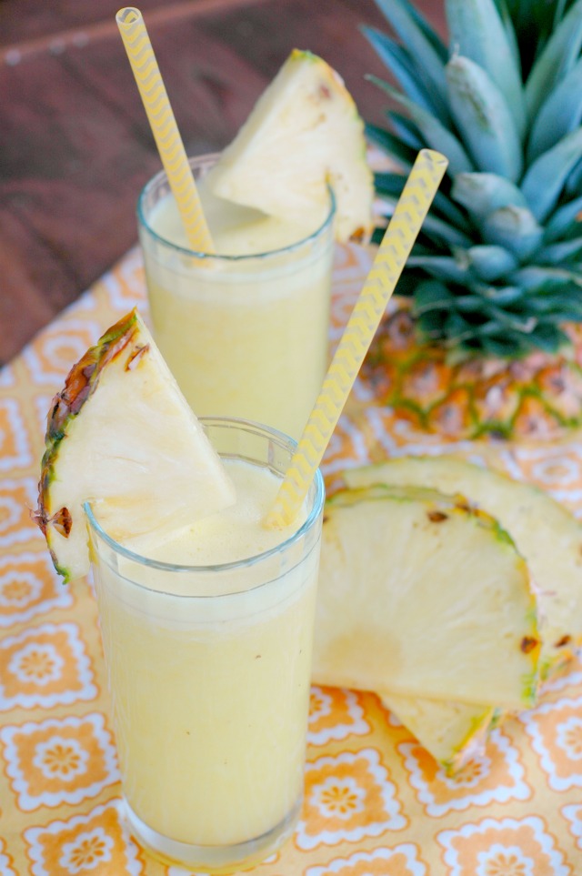 Pineapple cooler Refreshing, frothy, and one of our favorite summer treats! www.superhealthykids.com