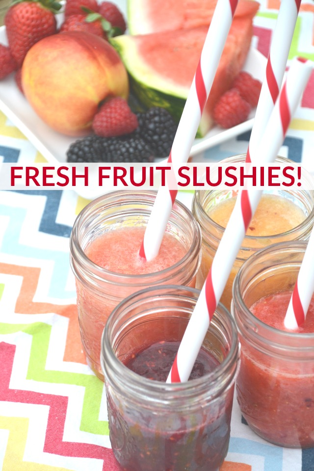 Fresh fruit slushies make a refreshing and hydrating summer drink without anything artificial. www.superhealthykids.com