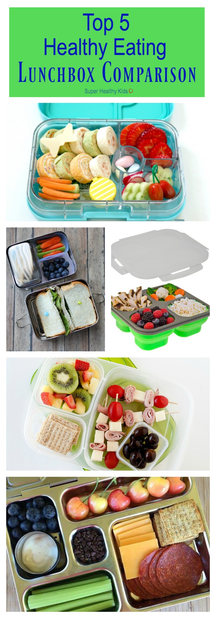 Top 5 Healthy Eating Lunchbox Comparison. Packing a healthy lunch for your child is much easier if you have a great lunchbox. We are comparing the top 5 lunchboxes! http://www.superhealthykids.com/ttop-5-healthy-eating-lunchbox-comparison/ Top 5 Healthy Eating Lunchbox Comparison