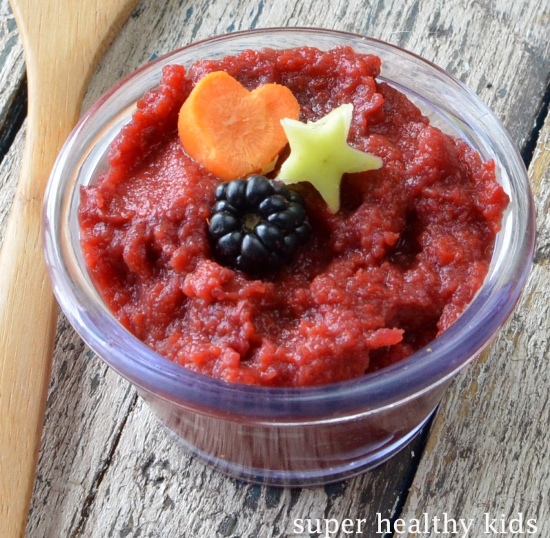 Carrot-Berry Applesauce 16 Snack That Will Make it Easy To Eat Your Veggies. This list is a must save when you find it hard to eat those veggies!