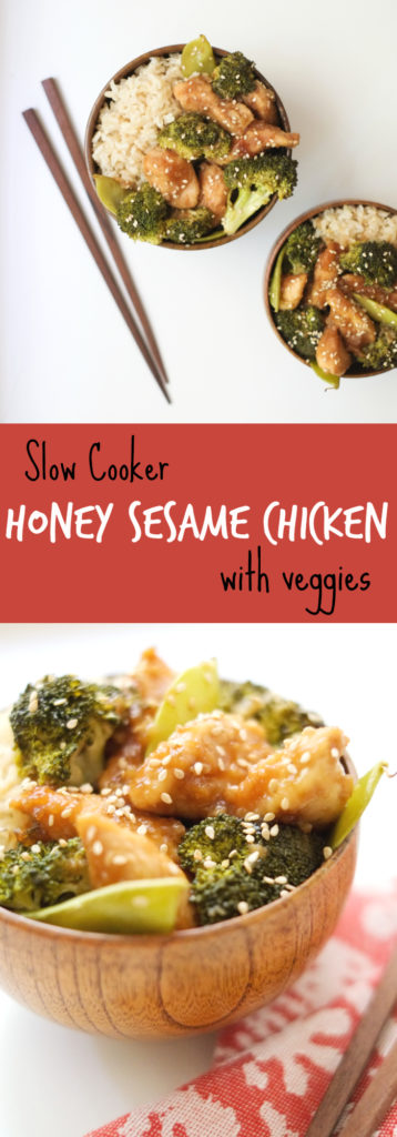 Slow Cooker Honey Sesame Chicken with Veggies. This slow cooker honey sesame chicken (with veggies!) is prepped in just 15 minutes. Then just three hours in the crock pot and you have a healthy meal! http://www.superhealthykids.com/slow-cooker-honey-sesame-chicken-veggies-recipe/ Slow Cooker Honey Sesame Chicken with Veggies. This slow cooker honey sesame chicken (with veggies!) is prepped in just 15 minutes. Then just three hours in the crock pot and you have a healthy meal! http://www.superhealthykids.com/slow-cooker-honey-sesame-chicken-veggies-recipe/