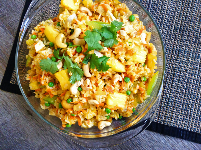 Pineapple Fried Brown Rice Pineapple Fried Brown Rice. Sweet and savory whole grain Pineapple Fried Brown Rice packs fruits AND veggies into one main dish.