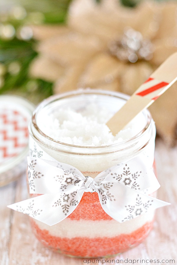 25 Creative Non-Treat Neighbor Christmas Gifts Peppermint sugar scrub