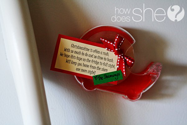 25 Creative Non-Treat Neighbor Christmas Gifts Tape on a magnet