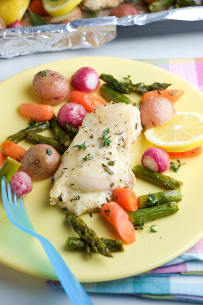 Sheet Pan Chicken and Spring Veggies Recipe | Super Healthy Kids | Food and Drink | Easy Weeknight Dinner