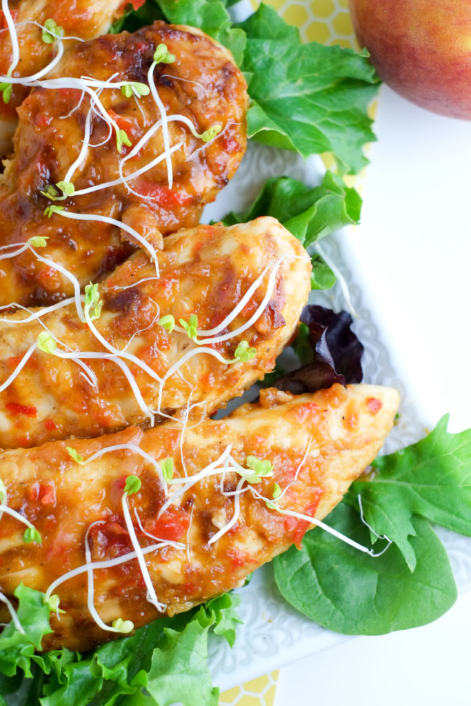 Homemade peach BBQ sauce is the perfect summer barbecue sauce for chicken!