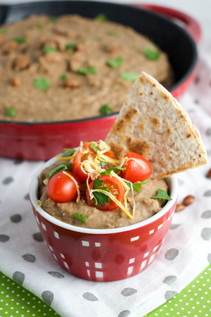 Serve refried beans with whole wheat quesadillas - yum!