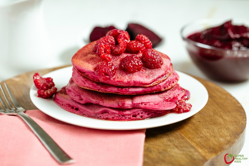 Homemade Pancake Recipe: Pink Power Homemade Pancake Recipe: Pink Power. These pancakes use only veggies for color and taste amazing! www.superhealthykids.com