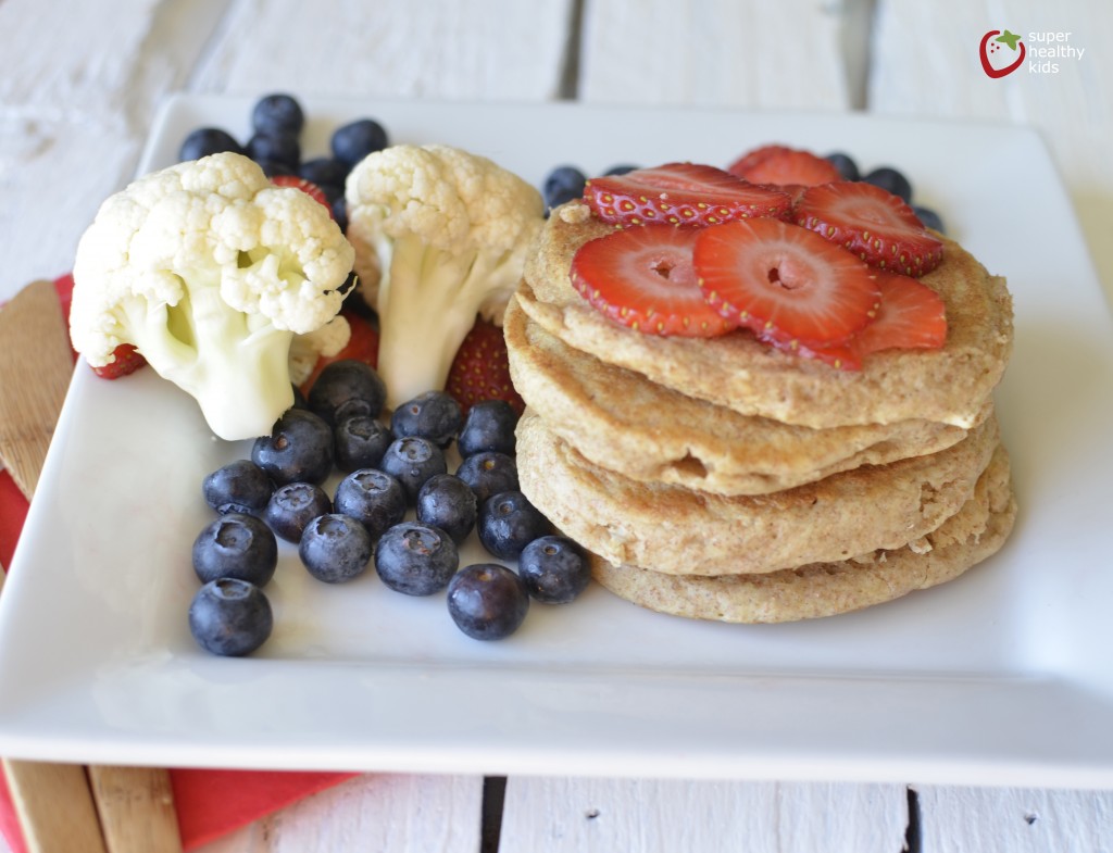Fluffy Cauliflower Pancake Recipe Fluffy Cauliflower Pancakes. Make your kids favorite food & increase vitamin C, fiber, and antioxidants!