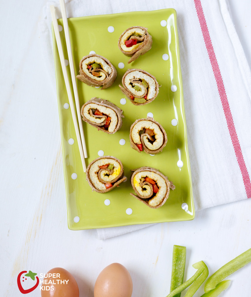 Breakfast Burrito Bites Breakfast Burrito Bites. With bell peppers, eggs, and whole wheat tortillas, these burrito bites are the perfect breakfast for your kids.