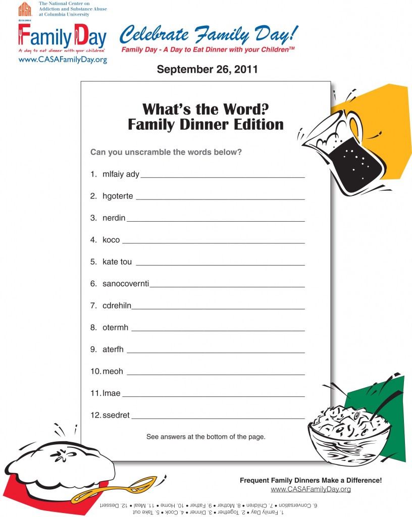 Family Dinner Printables! | Healthy Ideas for Kids
