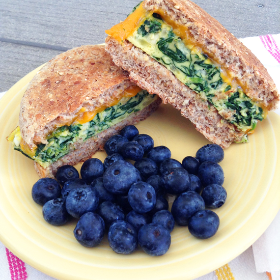veggie egg mcmuffin and berries