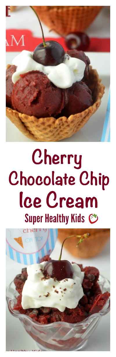 Cherry Chocolate Chip Ice Cream Recipe. Ice Cream that tastes so fresh, you'll think it's summer! http://www.superhealthykids.com/cherry-chocolate-chip-ice-cream/ Cherry Chocolate Chip Ice Cream Recipe. Ice Cream that tastes so fresh, you'll think it's summer!