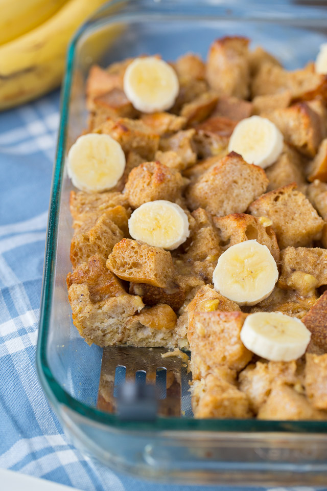 Baked Banana French Toast with cinnamon