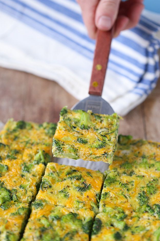 Broccoli and Zucchini Egg Bars for kids