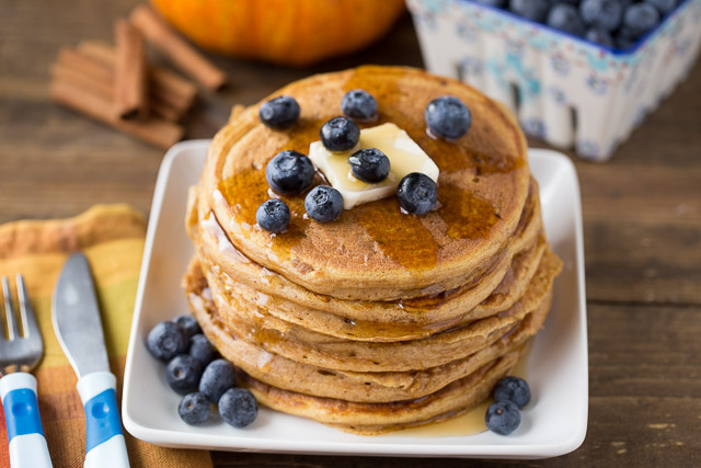 Easy to make Pumpkin Protein Pancakes