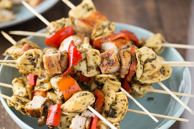 Chicken Pesto Kebabs