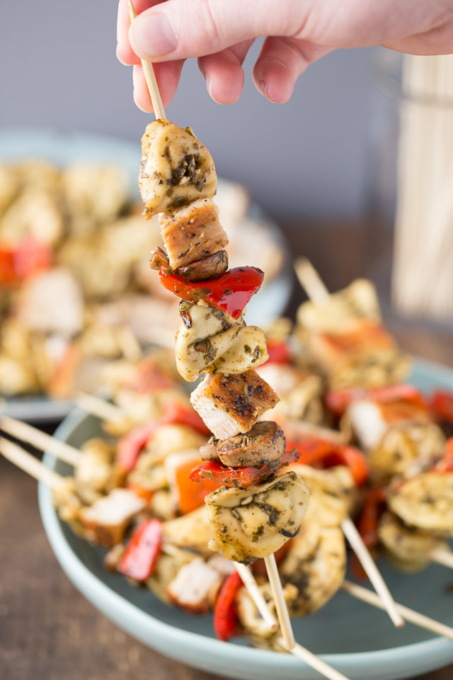Chicken Pesto Kebabs, easy dinner idea!