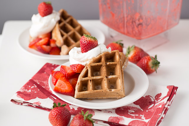 Strawberry Waffles for Valentines Day, Healthy Strawberry Waffles