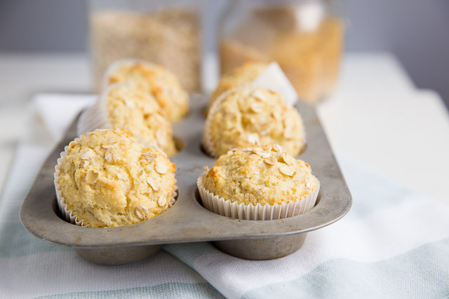 Whole Grain Maple and Brown Sugar Oatmeal Muffins