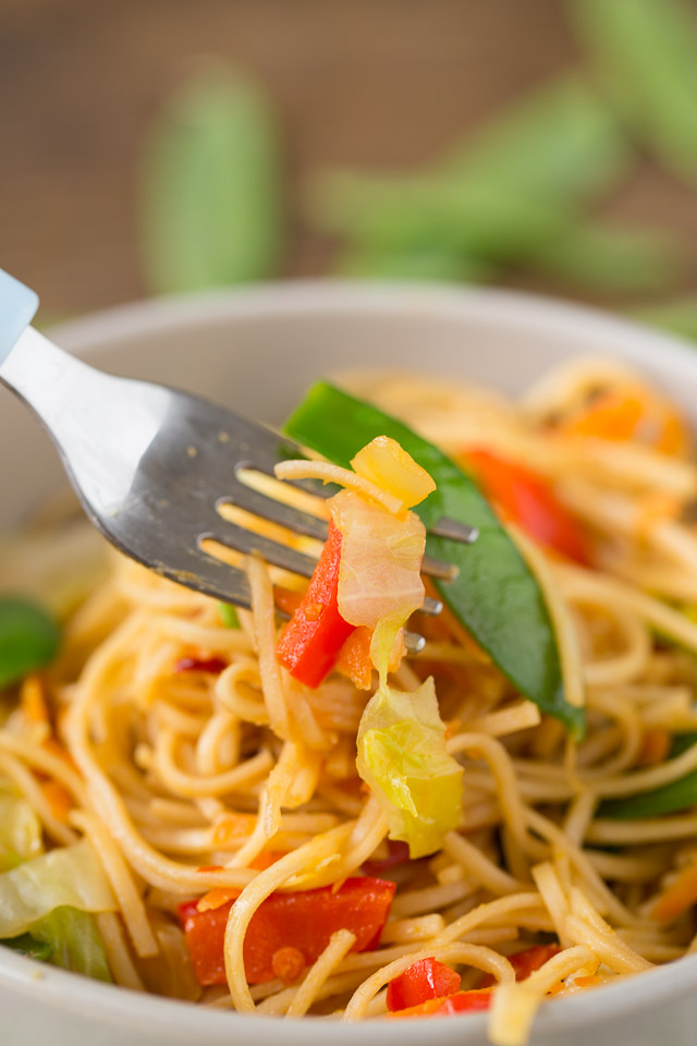 Veggie Stuffed Chow Mein Bowls